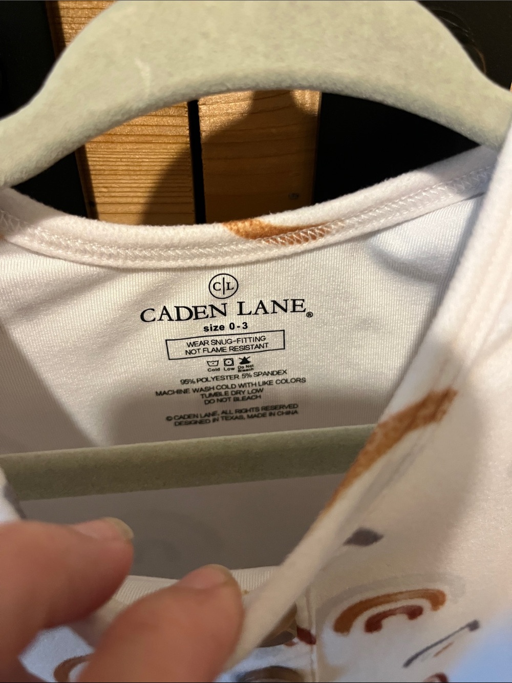 Caden Lane Cream Sleep Sack with Rust and Gray Rainbows - Picture 2 of 8